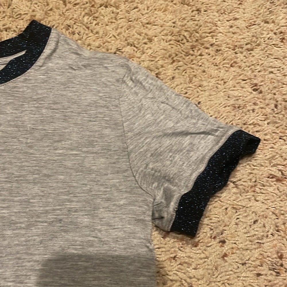 Rag And Bone Grey Sparkle Cuff Crew Tee - image 3